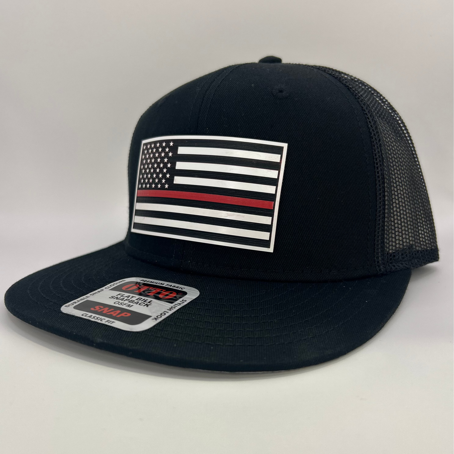 Thin Red Line American Flag Acrylic Patch – Heat-Pressed, Permanent Bond