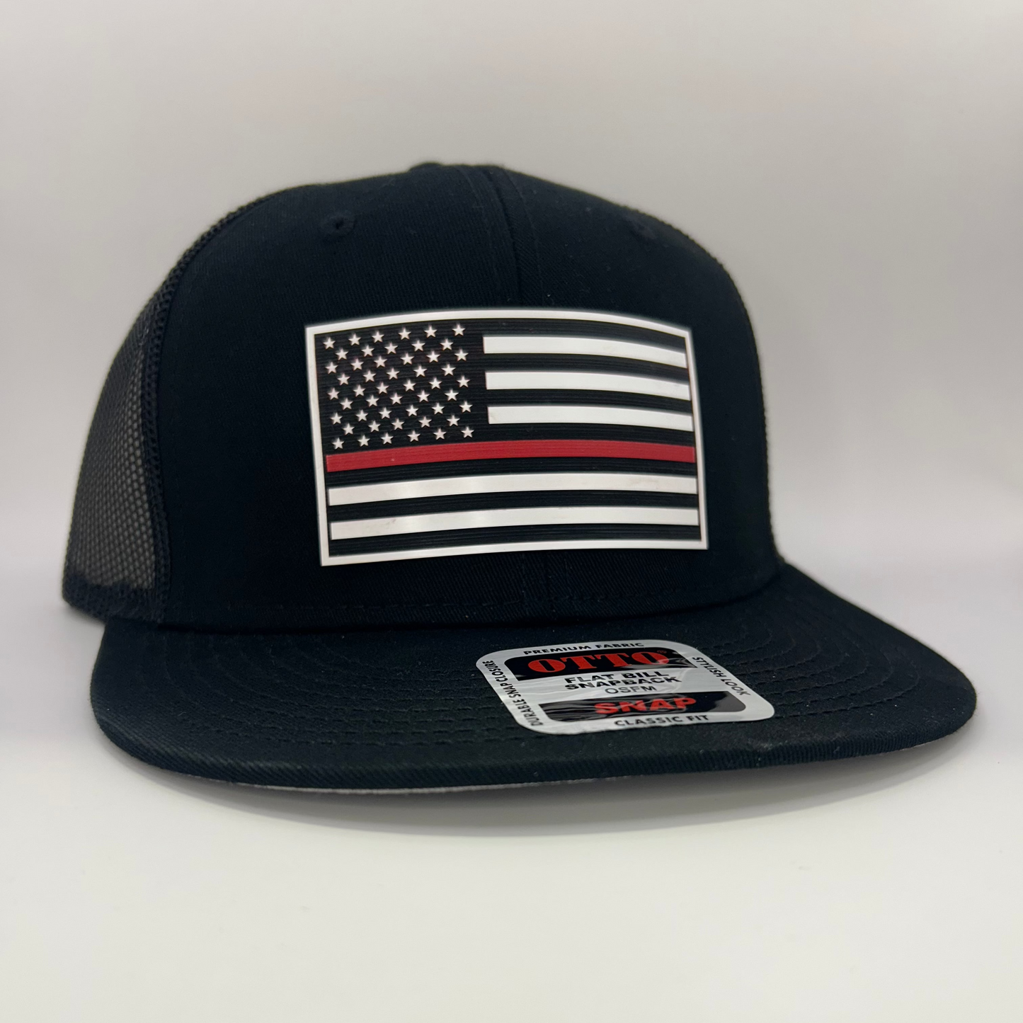 Thin Red Line American Flag Acrylic Patch – Heat-Pressed, Permanent Bond