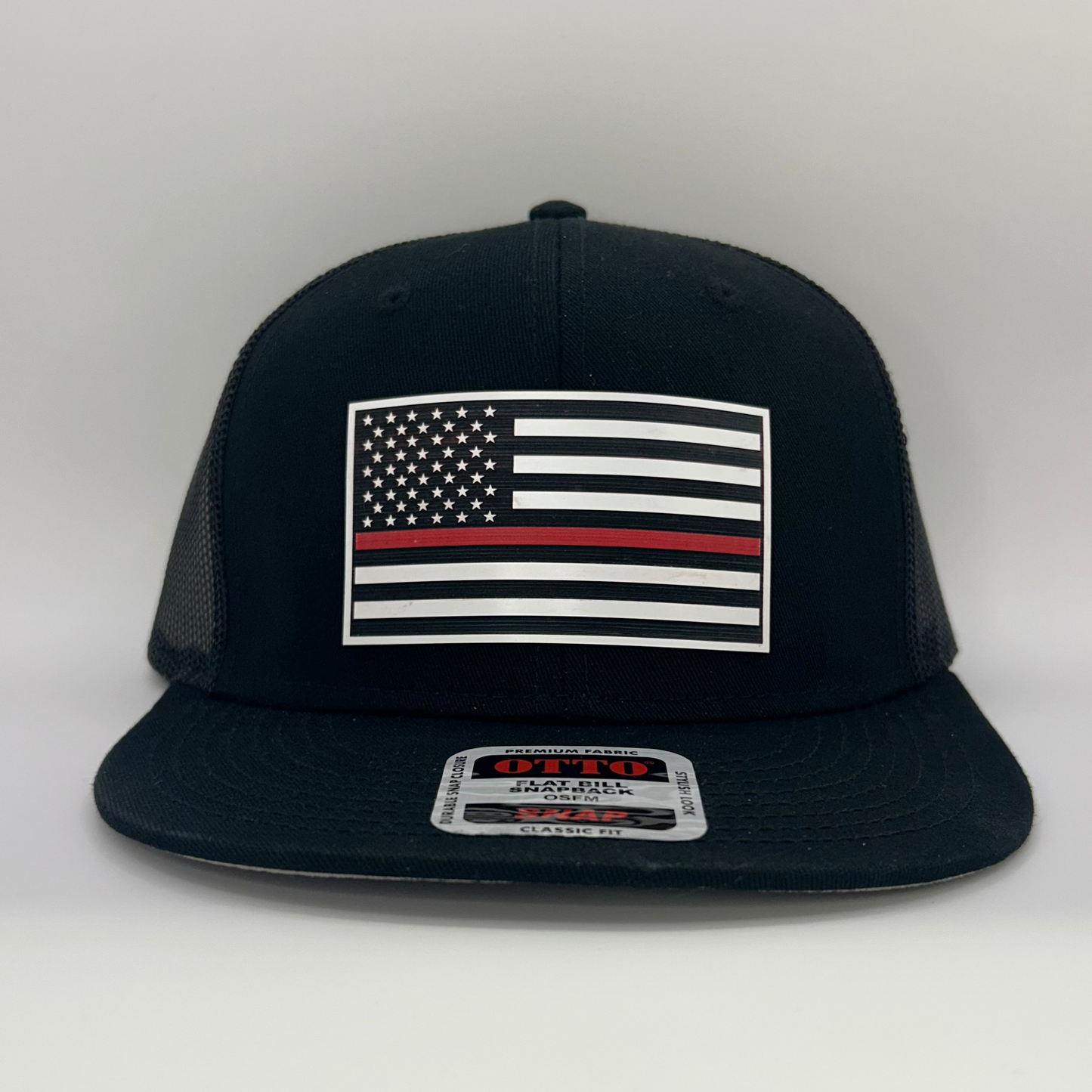 Thin Red Line American Flag Acrylic Patch – Heat-Pressed, Permanent Bond