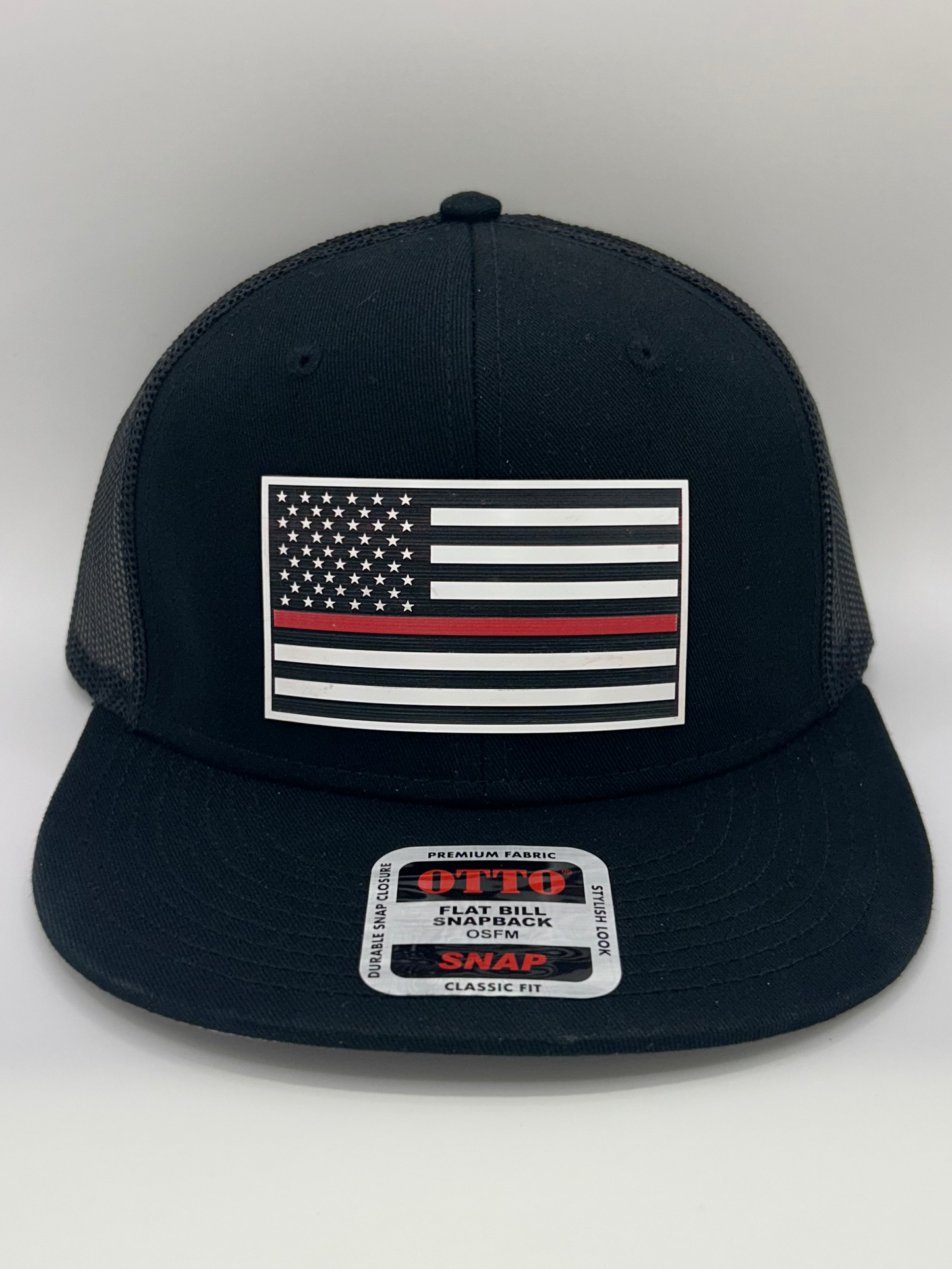 Thin Red Line American Flag Acrylic Patch – Heat-Pressed, Permanent Bond