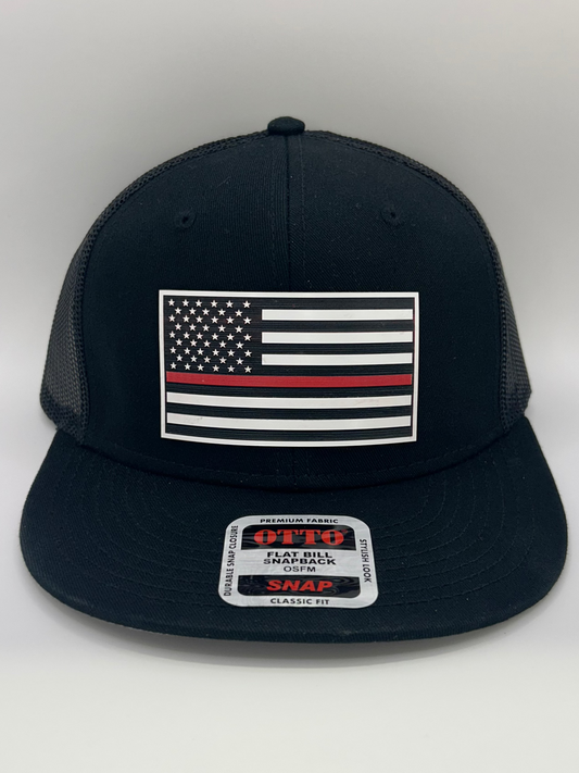 Thin Red Line American Flag Acrylic Patch – Heat-Pressed, Permanent Bond